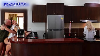 Almost Caught Surprise Anal Creampie Ass Fucking While Mother-in-law Cooks Breakfast