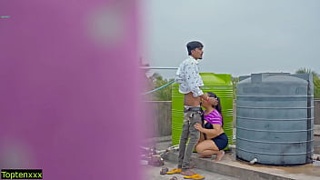 Bareback Hindi Rooftop Pounding – Pull Out Before You Fill My Tight Pussy