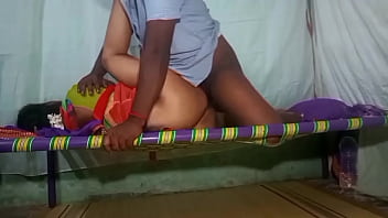 Tamil Aunty In Silk Saree Gets Pounded Doggy Style On The Home Sofa