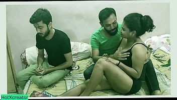 A Raw And Explicit Hindi Threesome: An Experienced Indian Man Shares His Insatiable Girlfriend With A Tight Virgin Boy, Both Taking Turns Pounding Her Deep And Hard.