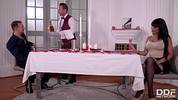 Raven-haired Temptress Valentina Ricci Gets Double-stuffed, Taking Two Massive Cocks Deep In Her Greedy Holes.