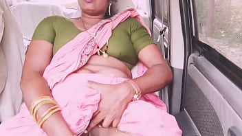 Desperate Housewife Sneaks Away To Fuck Her Boyfriend In The Car, Whispering Filthy Telugu Words In His Ear.