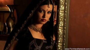 Sultry Indian Temptress Seductively Caressing Her Flawless, Curvy Figure