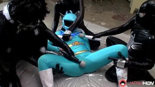 Blue-clad Space Vixen Gets Gangbanged By A Collection Of Wild Toys.