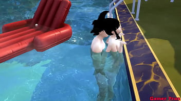 Fiesta De Piscina: Madrastras Y Hijastros En Un Intercambio Salvaje De Esposas Infieles Y Orgia Anal