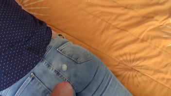 Mature Latina Milf, Wild And Desperate In Her Bedroom, Begs Her Employee’s Husband To Film Her As She Pleasures Herself Over And Over, Then Demands He Finish By Covering Her Denim-clad Ass With His Hot Load.