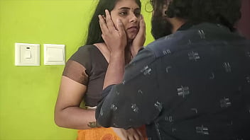 Sultry Desi Beauty In Golden Saree Melts Into Passionate Embrace With Her Lover On Silken Sheets