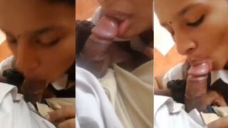 Desi Girlfriend Goes Down On Her Man In His Bedroom