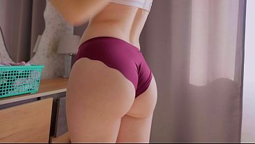 Stepmom’s Lace Panty Try-on: A Tease Of Her Perfect, Plump Ass