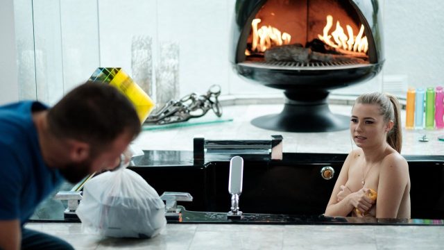 Carolina’s Steamy Soak Turns Into A Sultry Surprise When A Bold Delivery Boy Slips Inside To Serve Her A Different Kind Of Order.