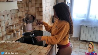 Sizzling Indian Beauty Latika Jha Gets Her Massive Melons Bounced While Taking A Hard Kitchen Pounding In Raw Amateur Action.