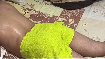Stepmom With A Fat Ass Helps Her Son-in-law, The Massage Gets Way Too Hot