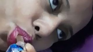 Hot Desi Slut Strips Naked While Devouring Chocolate Before Getting Fucked