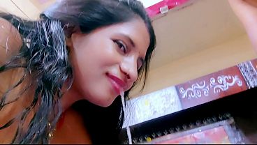 Badaim6 College Girl Giving A Messy Blowjob, Hot Mms With Cum In Her Mouth, Hindi Audio